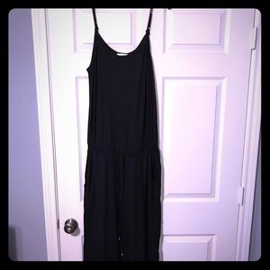 Solid black jump suit